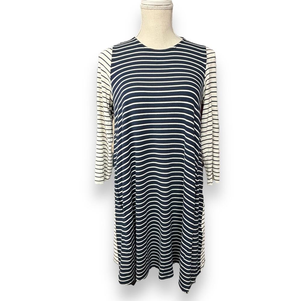 Joules Navy and Cream Striped Knit Dress Size 4
